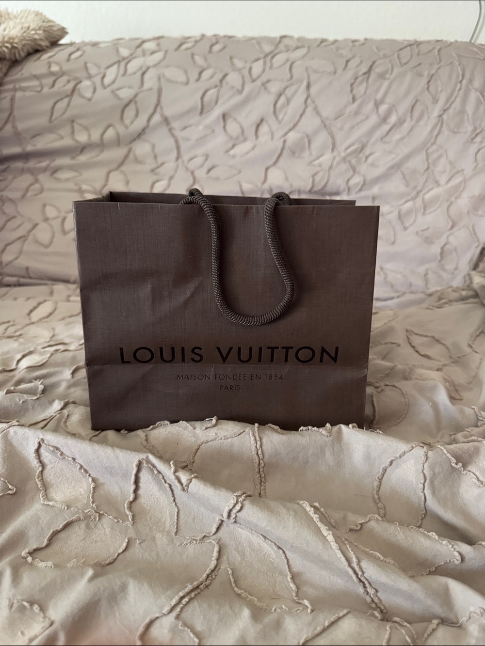 Louis Vuitton Dark Brown Shopping Bag with Black Logo